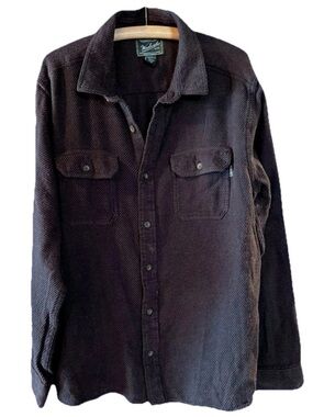 Woolrich Mens Pinstripe Button Up Shirt Jacket Gray Size XL Outdoors  Camping